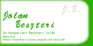 jolan beszteri business card