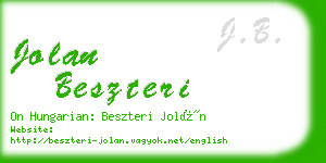 jolan beszteri business card